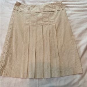 Tommy Hilfiger Beige Stripe Front Pleat Skirt